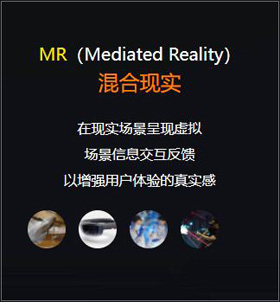 MR（Mediated Reality） 混合现实 在现实场景呈现虚拟 场景信息交互反馈 以增强用户体验的真实感