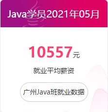 Java学员2021年05月 10557元就业平均薪资 广州Java班就业数据