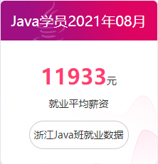 Java学员2021年08月 11933元就业平均薪资 浙江Java班就业数据